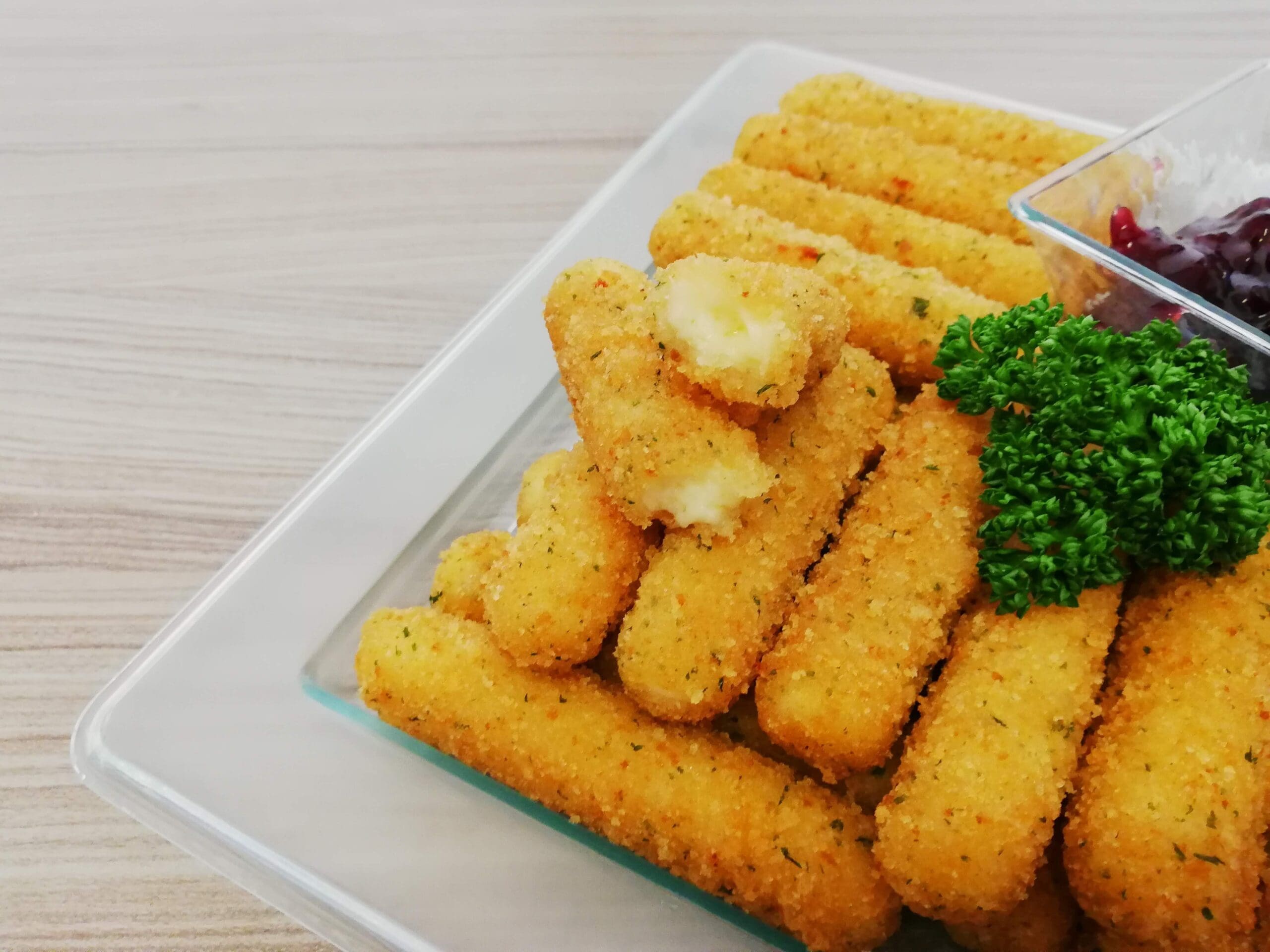 Beaded Mozzarella Sticks